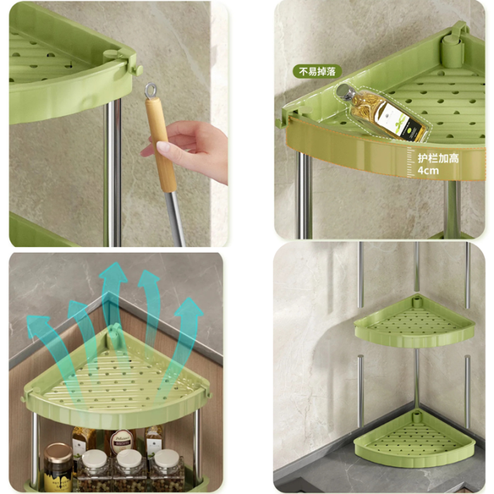 4 Layer Corner Trolly Rack Multifunctional Corner Storage Rack for Every Home _000745