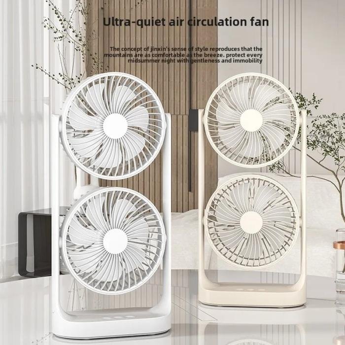 Double-Head High Wind Air Circulation Desktop Fan Portable Double-Layer Cooling Fan (SB-052 Desktop Fan)_000312