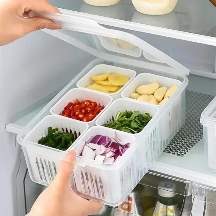 6-Grid Refrigerator Organizer Storage Box - KD095