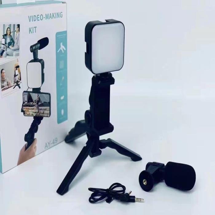 AY-49 remote control Video Kits Microphone LED Fill Light Mini Tripod