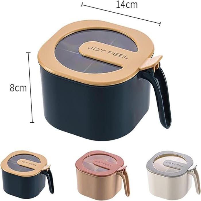 Multi-Function Four Grid Spice Box, Kitchen Seasoning Box-000099