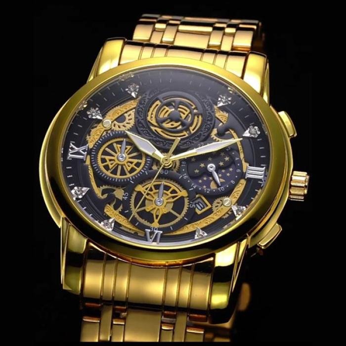 Men's Luxury Stainless Steel Watch for Men GOLDEN
